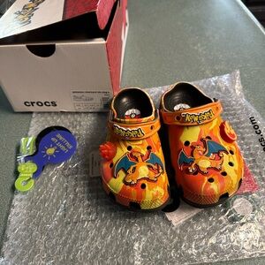 CROCS Kids Charizard Graphic Orange Slippers